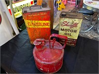 Vintage Shurflo, Gazoline & Metal Gas Can