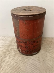 Vintage Union Coffee Coffee Storage Barrel