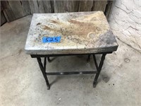 Vintage Concrete Top Iron Leg Bench Seat