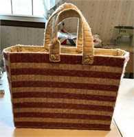 Vintage Wool Pink/Cream Banded Box Tote Bag