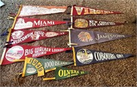 (10) 1940-60's Souvenir City/State Felt Pennants