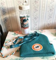 NFL Miami Dolphins Knit Hat, Lanyard & Water