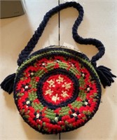 Vintage Boho Crochet Round Ladies Purse