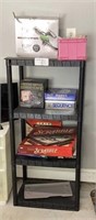 Small Black Shelf with Board Games