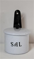 Vintage Minchin Enamelware Salt Container