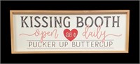 LARGE KISSING BOOTH WOOD FRAMED WALL DECOR