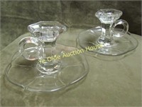 1920's Westmoreland glass Clear Candleholders