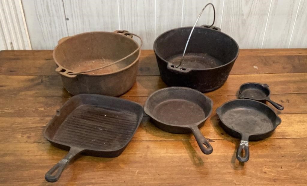 Lots of assorted cast-iron cookware