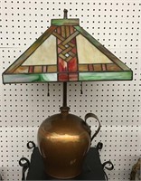 Arts And Crafts Style Leaded Glass Lamp