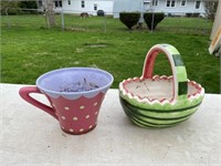 tea cup & watermelon flower pots