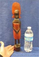 african tribal lady statue - red dress & beads
