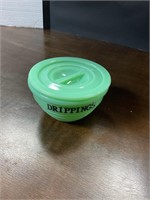 Jadeite dripping bowl w lid