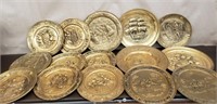 Large Lot of Brass Relief Platters