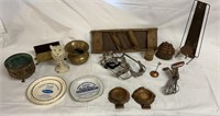 Brass, Cast Iron Owl, Ashtrays, Metal Fishing