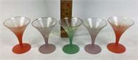 MCM 5pc - Colorful Blendo Cocktail Glasses, very