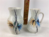 West Germany Hand Painted Vase In The Style Of
