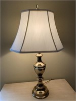 Brass table lamp with lampshade, 2ft 8 in, and