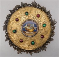 18th C Micro Mosaic The Doves of Pliny Silver Tray