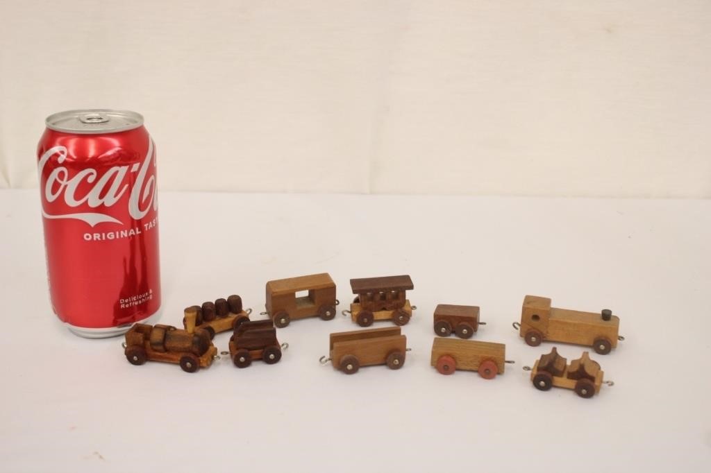 10 Piece West Germany Mini Wooden Trains