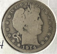 1914-S Barber Half Dollar Key Date