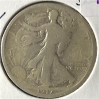 1917-D Walking Half Dollar VG