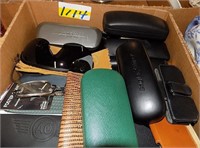 BOX OF OF EYEGLASSES,  SOME SUN GLASSES, SOME