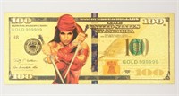 100 Usd Elektra 24k Gold Foil Bill