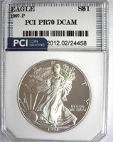 1997-P Silver Eagle PCI PR-70 DCAM LISTS FOR $415