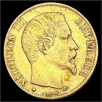 1859 France .1867oz Gold 20 Francs CLOSELY