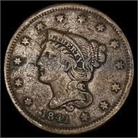 1841 Braided Hair Large Cent NEARLY UNCIRCULATED