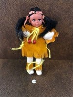 Doll unique mini American Indian 8" as pictured