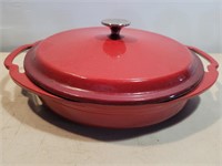 Remy Olivier Red Cast Iron Fryin Pan 13inAx15 1/2W