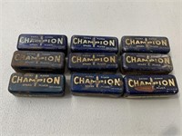 9 x Champion Spark Plug Tins