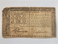 1770 $8 Maryland Colonial Note
