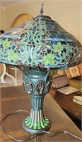 Reproduction Tiffany lamp has a dent on top