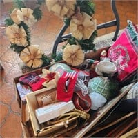 Holiday Decor - Wreath, Pillows, Brass Bells, ect
