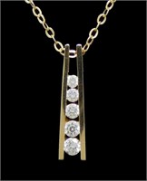 14K Yellow gold life journey pendant with 18" 14K