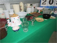 GROUP OF GLASSWARE,PLATES, BOWLS, CUPS,