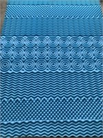 80"X 60" Blue 1.5" Memory Foam Mattress Topper