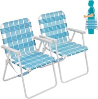 Folding Webbed Lawn Beach Chairs 2 Pack
