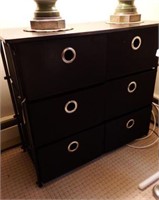 Contemporary cloth six drawer storage chest