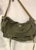 MILITARY HEAVY CANVAS DUFFLE BAG WITH STRAP AS