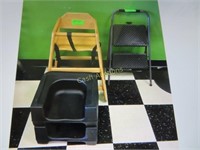 High chair, booster seats and step stool