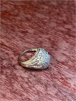 Golden Sparkle Sterling Silver .925 Ring Size 10