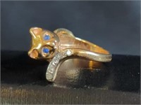 18 KT GOLD LADIES RING, SIZE 2.5