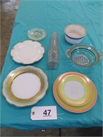 Hazel Atlas Plates, Limoges, Tall Chimney