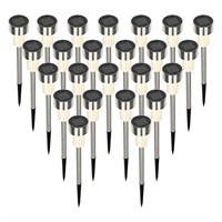 B762 Solar LED Pathway Lights, Stainless, 24 piece