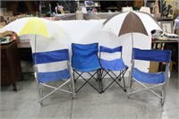 (2) Folding Aluminum Directors Camping Chairs...