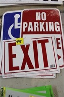 EXIT, HANDICAP & NO PARKING SIGNS