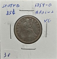 S: 1854-O VG SEATED LIBERTY QUARTER